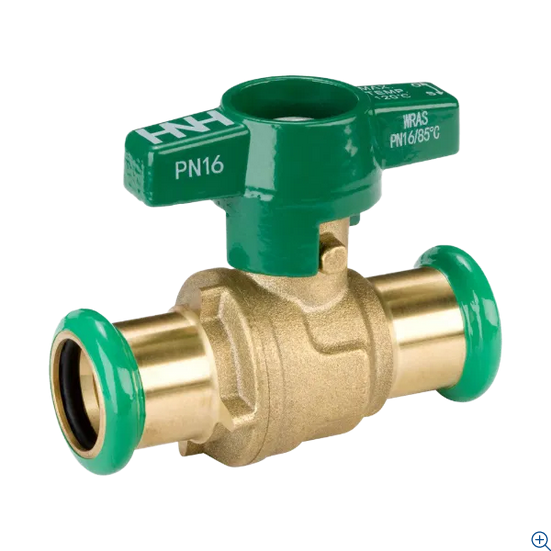 Hattersley Fig 114TH.PF PN16 Integral Ended Press Fit Ball Valve - T-Handle