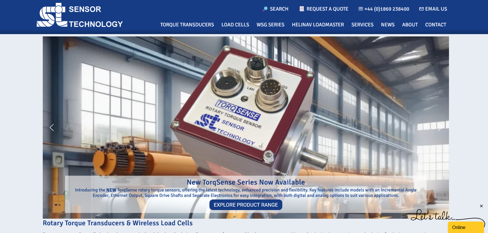 Sensor Technology Ltd Website Screenshot 001