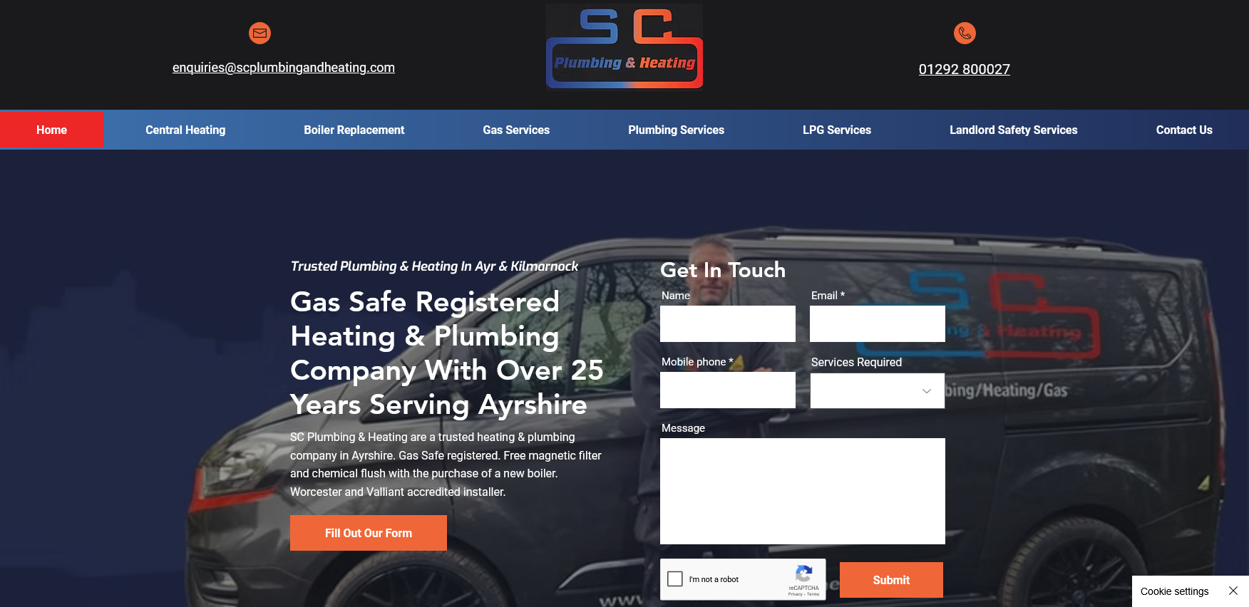 SC Plumbing & Heating Website Screenshot 001
