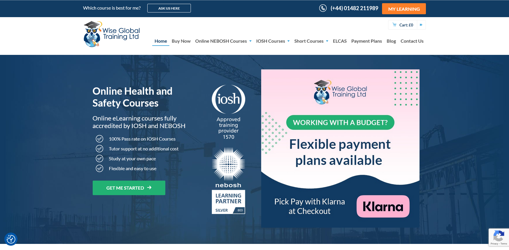 Wise Global Training Ltd Website Screenshot 001