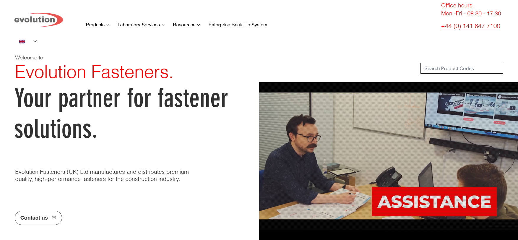 Evolution Fasteners UK Ltd Website Screenshot 001