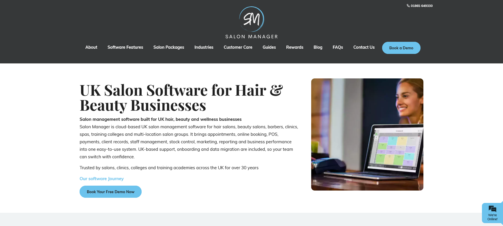 Salon Manager Software Website Screenshot 001
