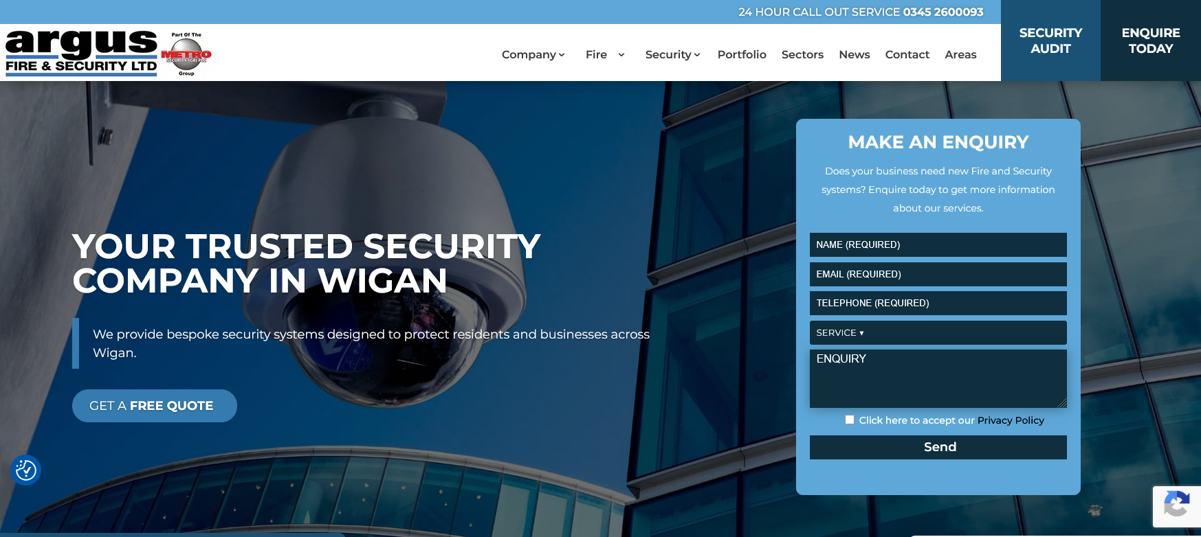 Argus Fire & Security Ltd Website Screenshot 001