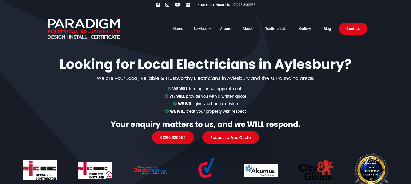 Paradigm Electrical Solutions Ltd Website Screenshot 001