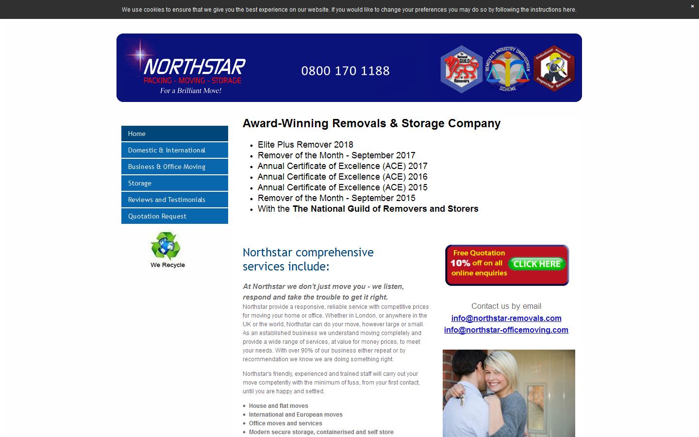 Northstar Removals Website