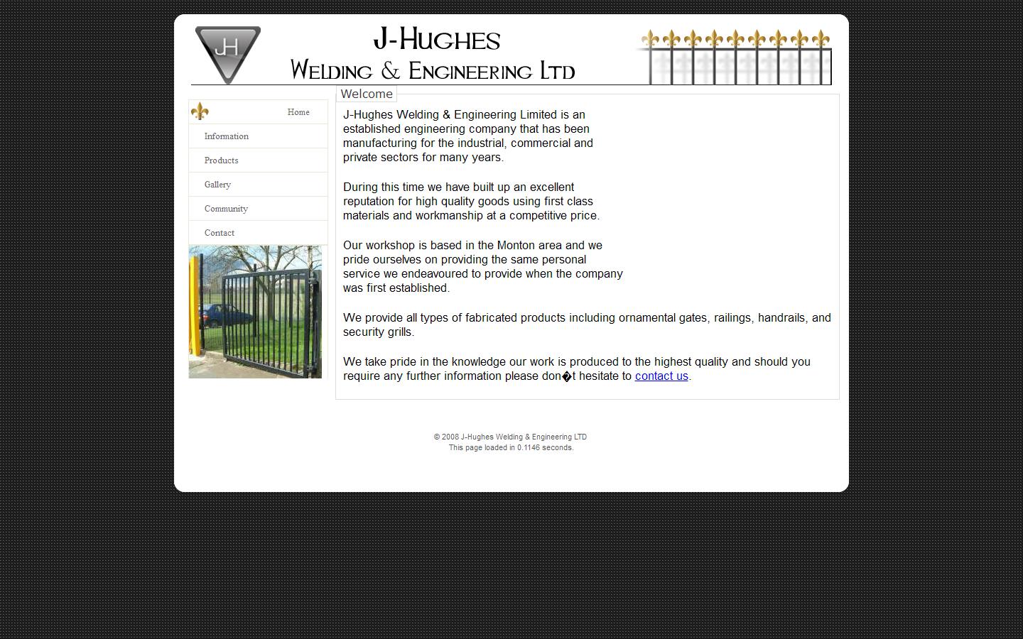 J Hughes Welding & Engineering Ltd Website