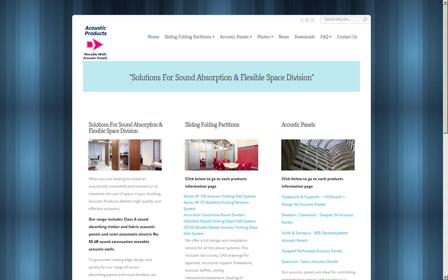 Acoustic Products Ltd Website