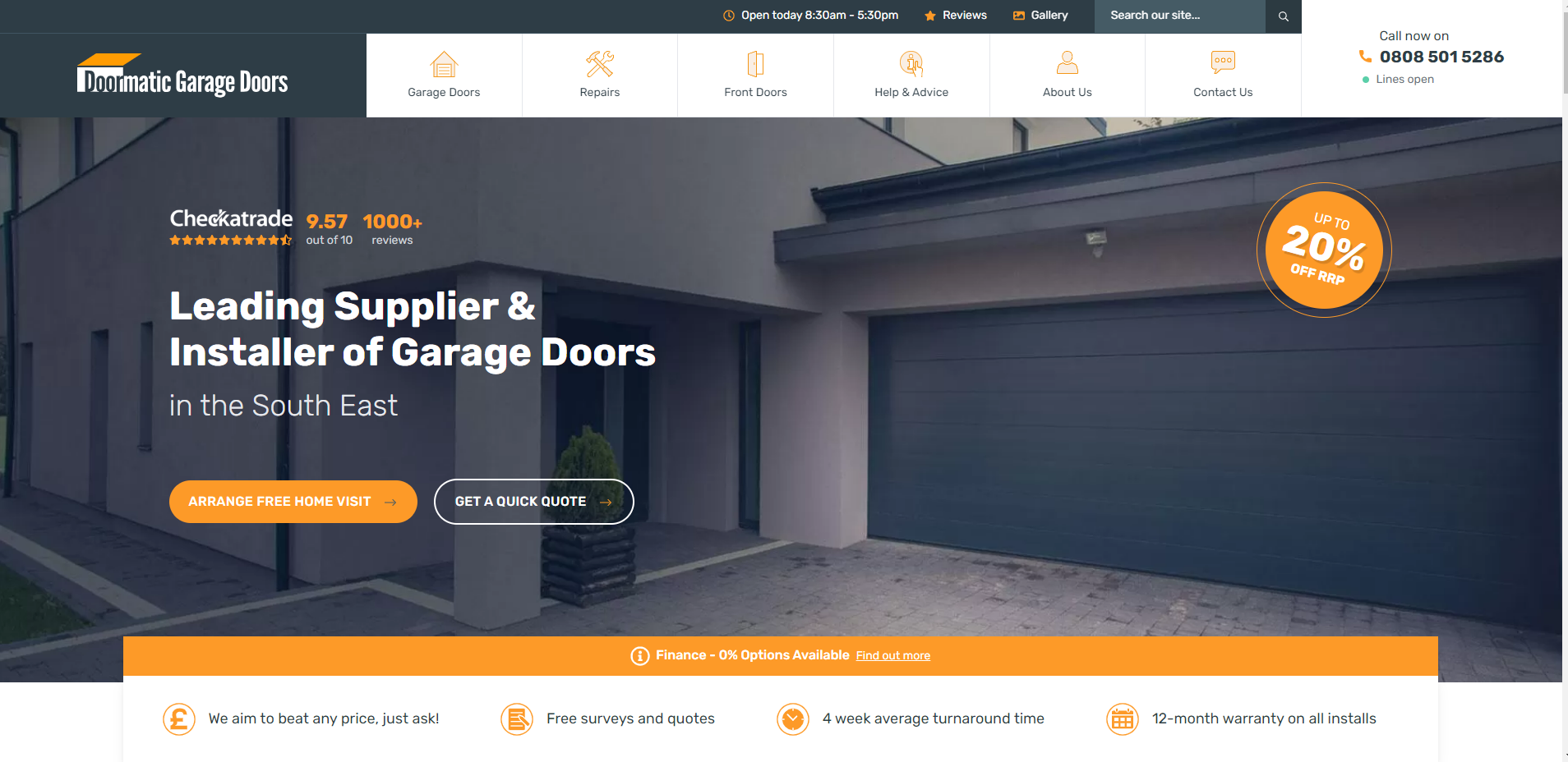 Doormatic Garage Doors Website