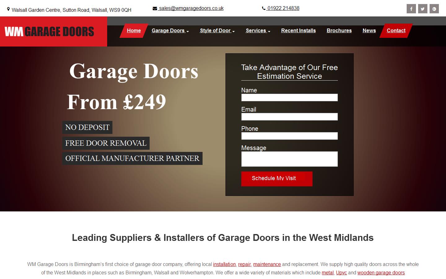 W M Garage Doors Website