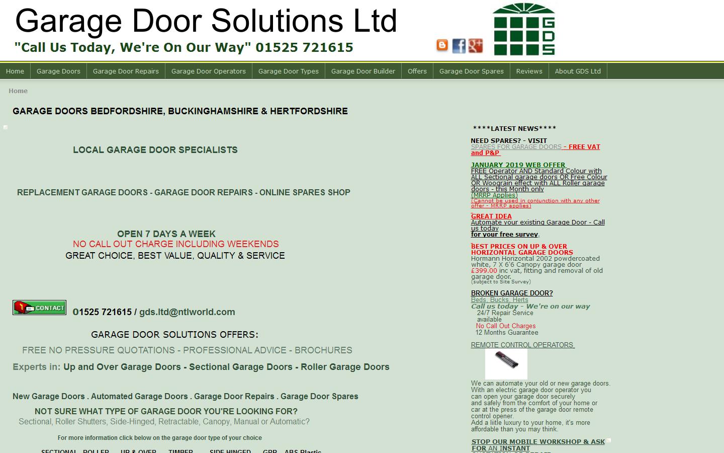 Garage Door Solutions Ltd Website