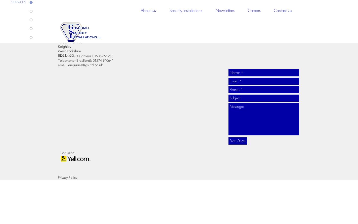 Guardian Security Installations Ltd Website