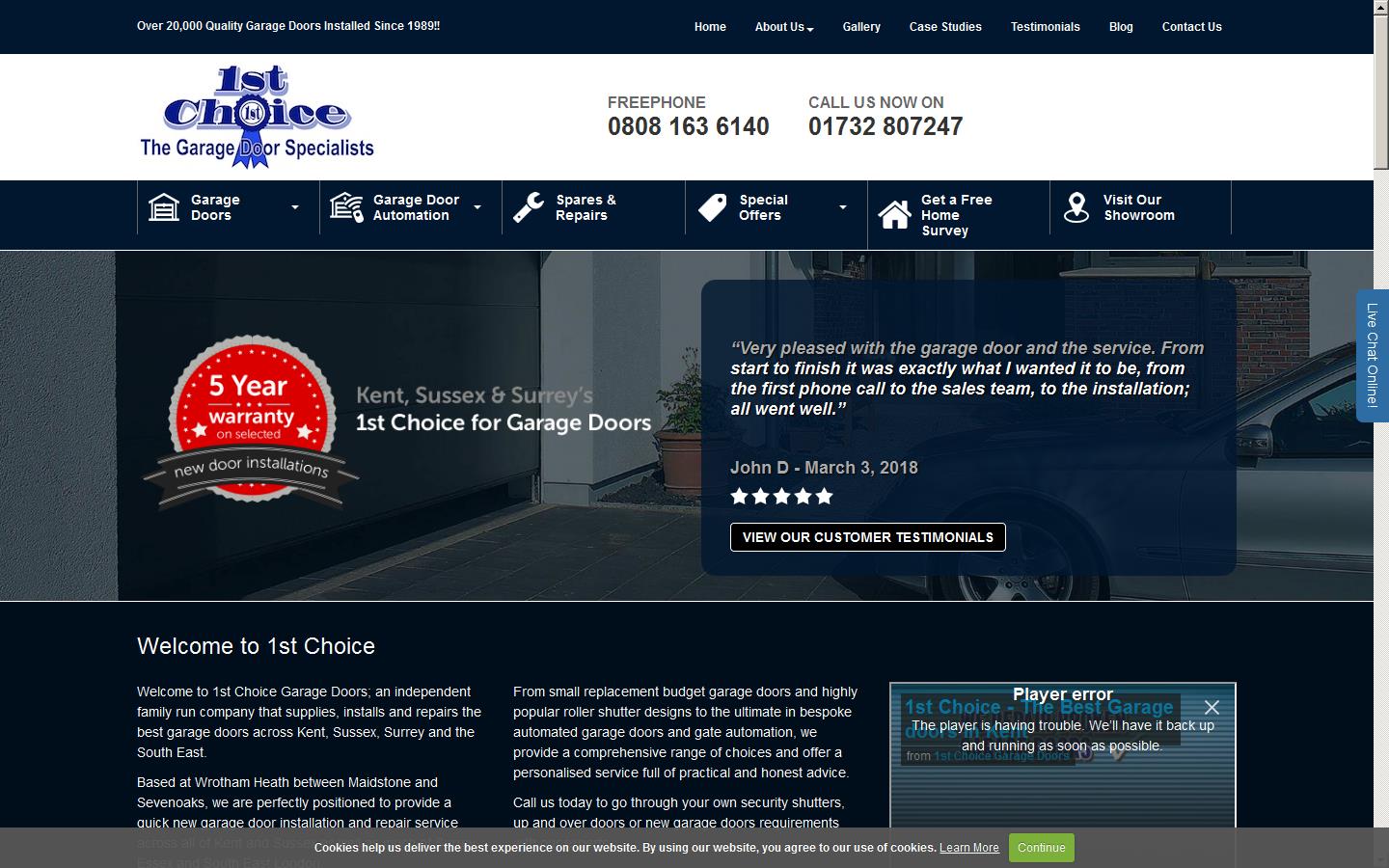 1st Choice Garage Doors Ltd Website