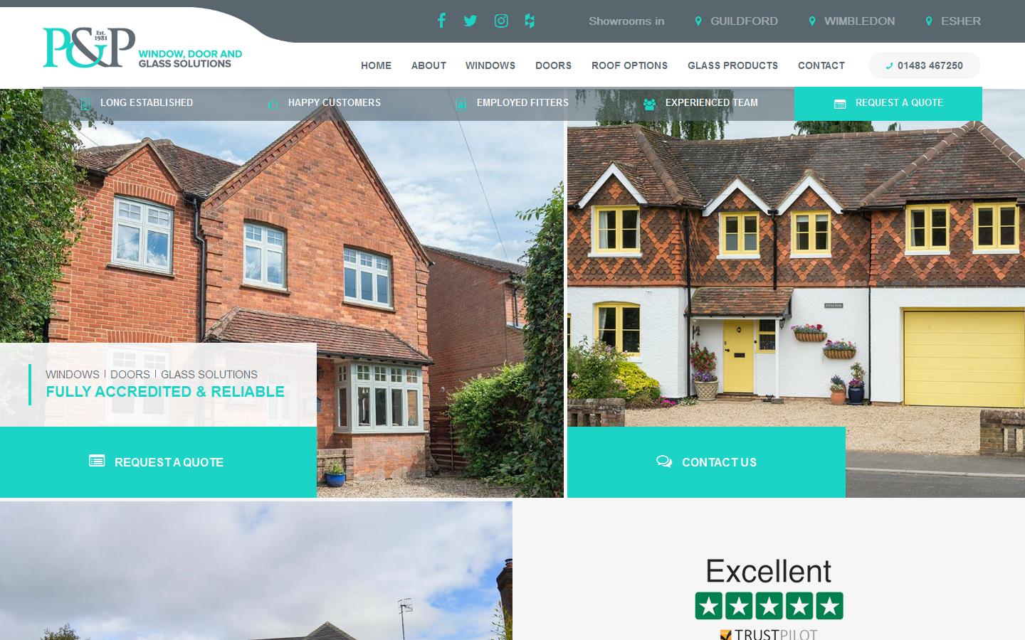 P & P Glass Ltd Website