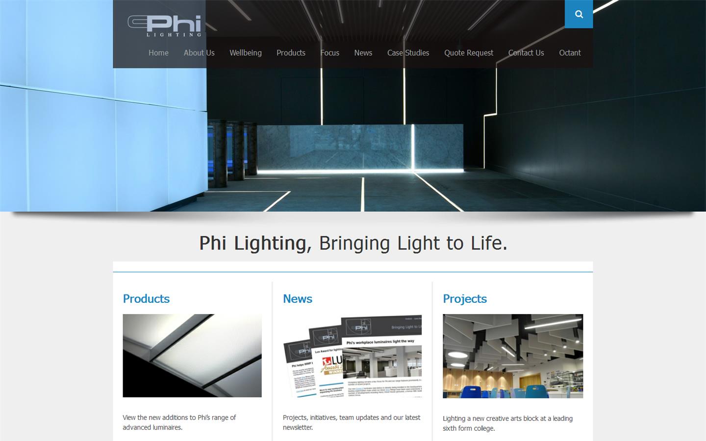 P H I Lighting Website