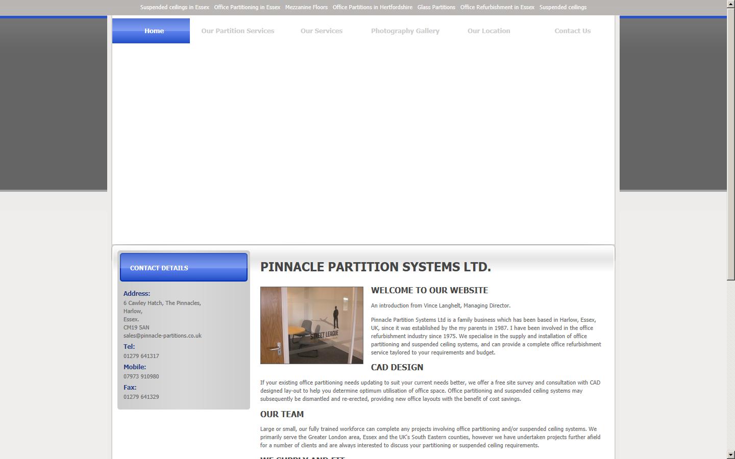 Pinnacle Partition Systems Ltd Website