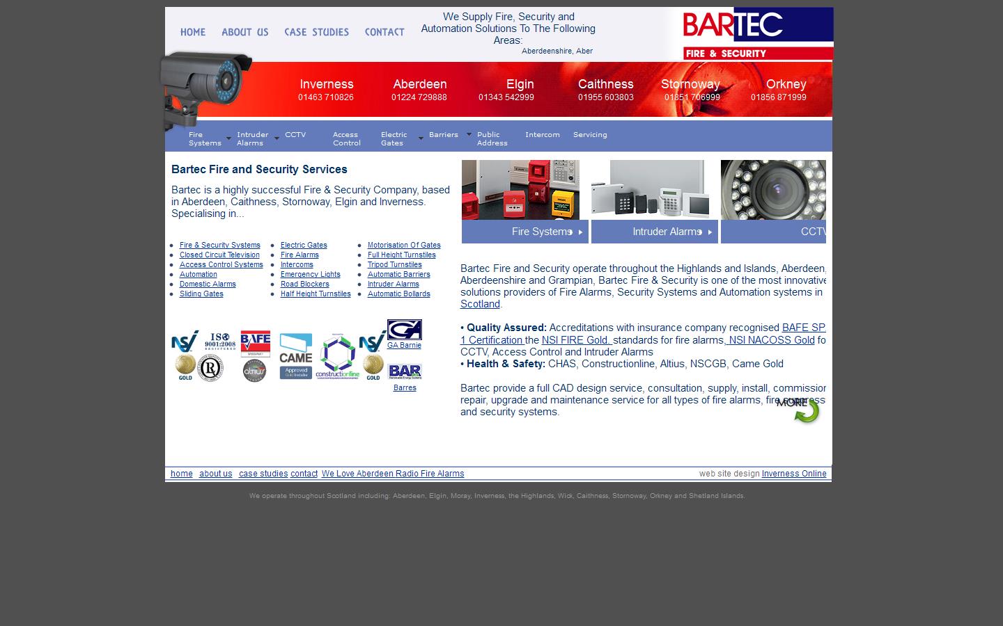 Bar-tec Fire & Security Website