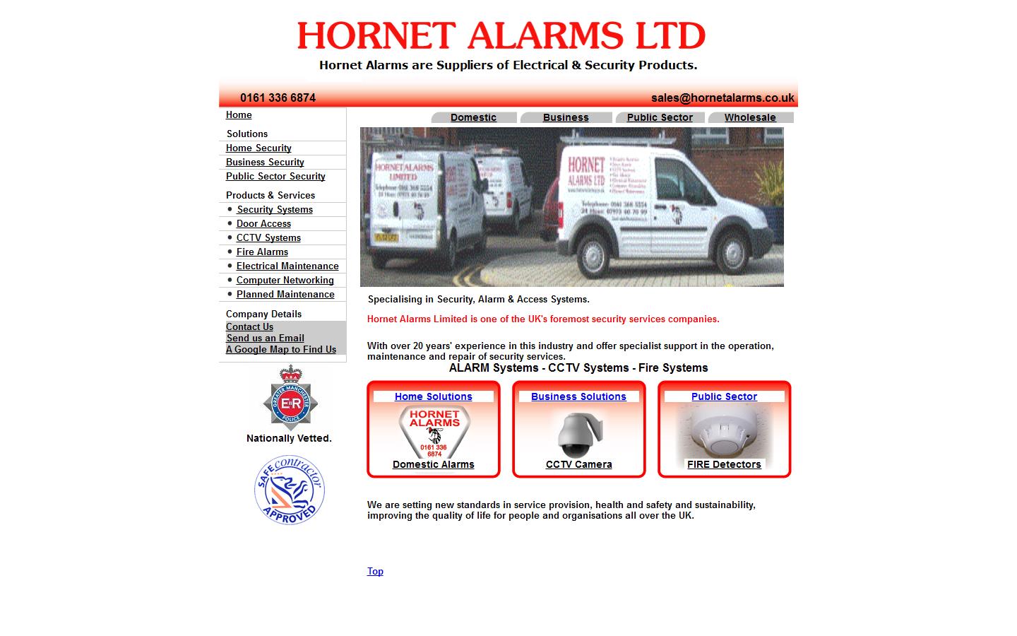 Hornet Alarms Ltd Website