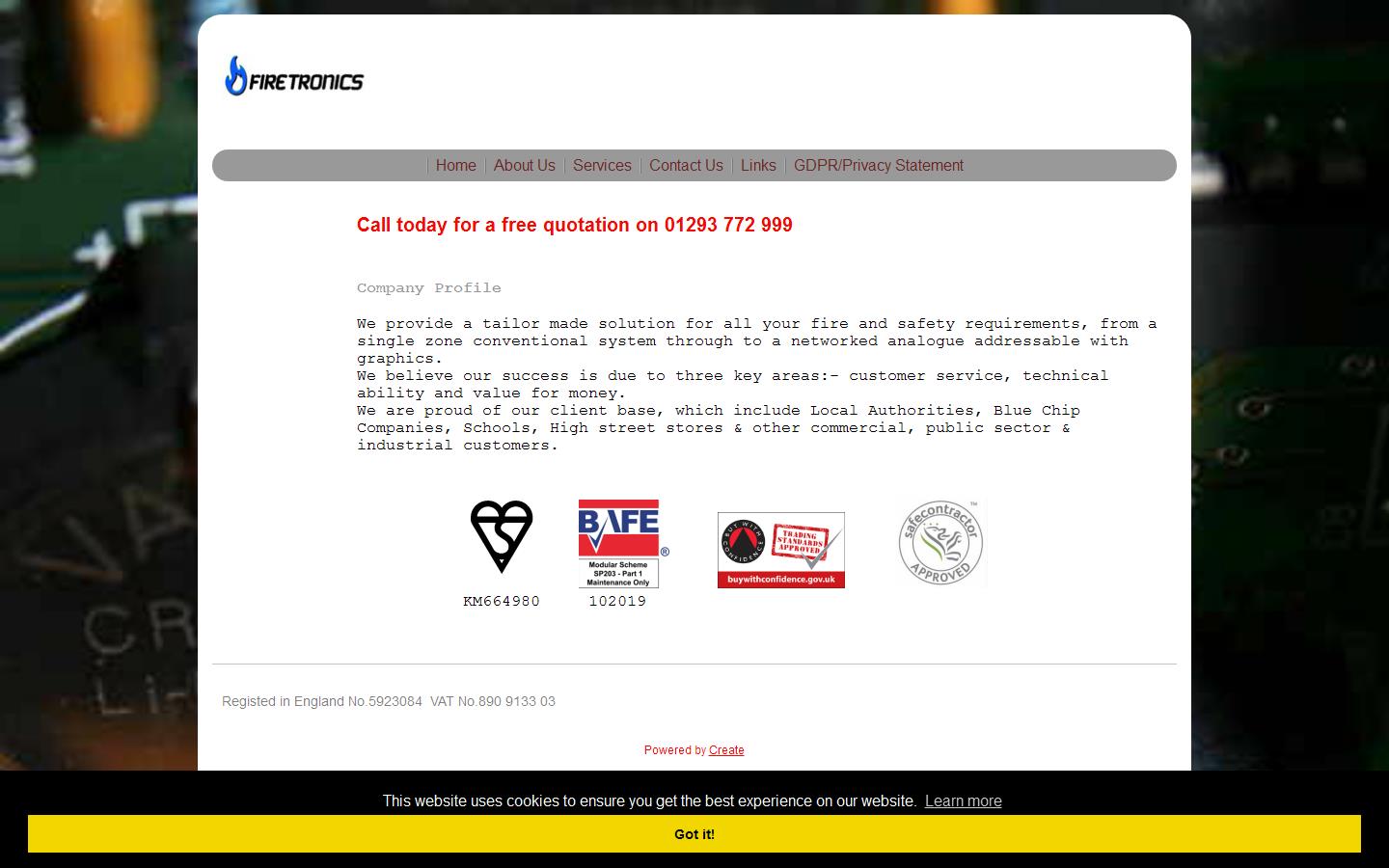 Firetronics Ltd Website