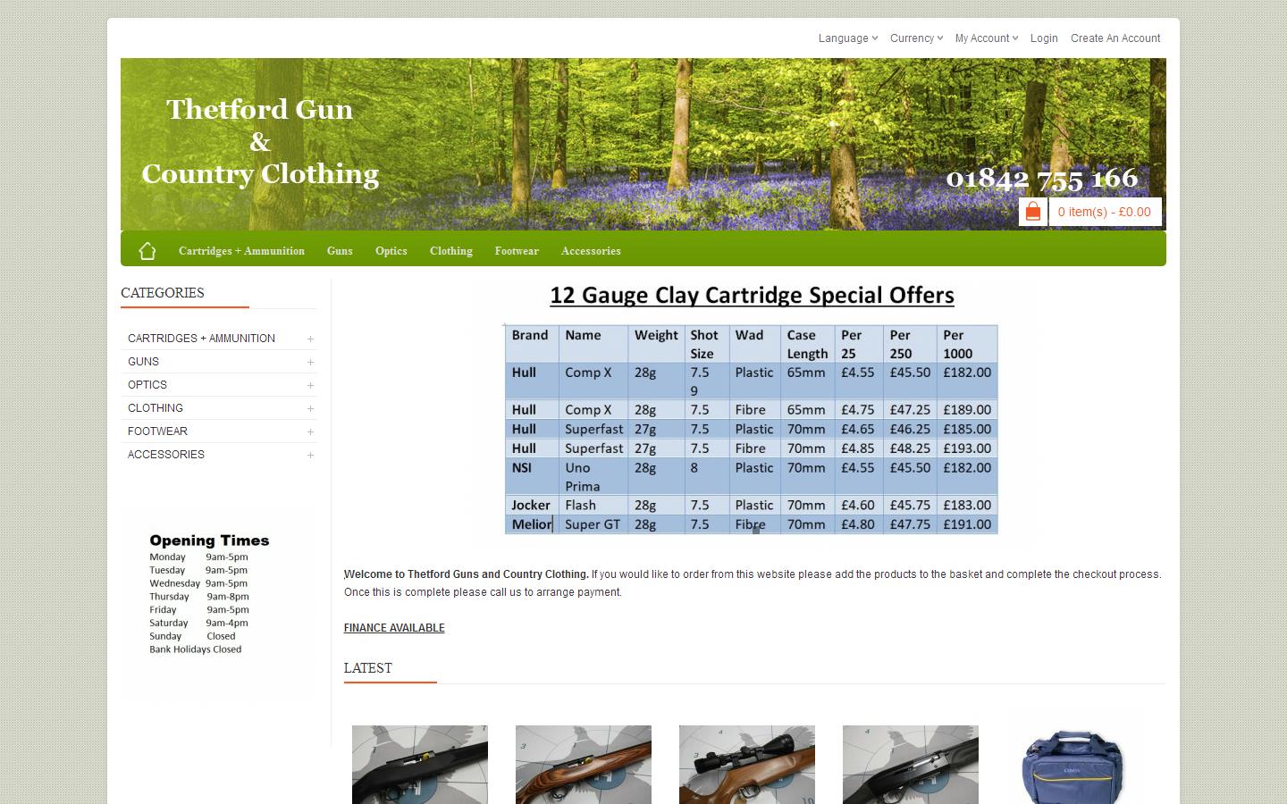 Thetford Guns & Country Clothing Website
