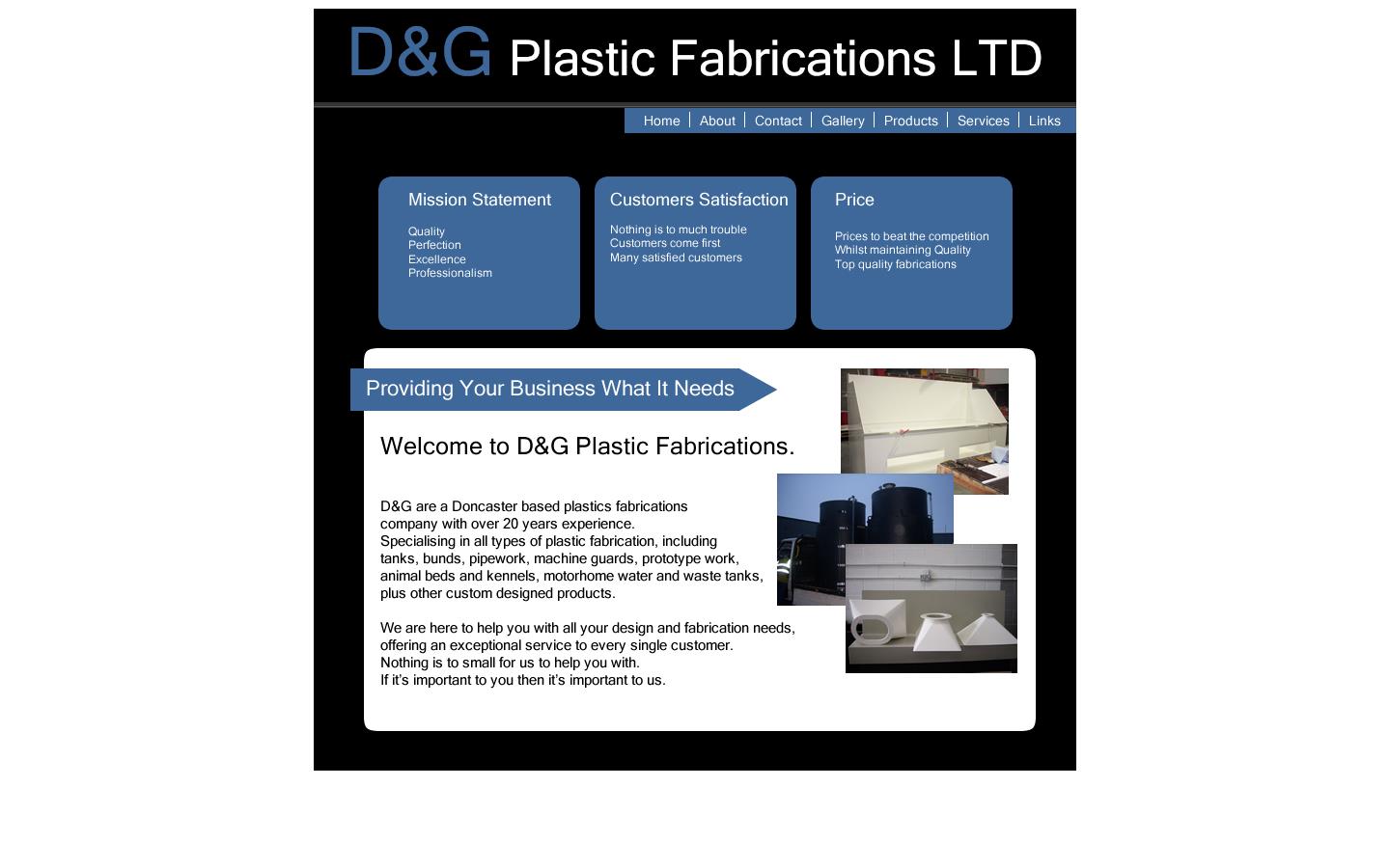 D & G Plastic Fabrications Ltd Website