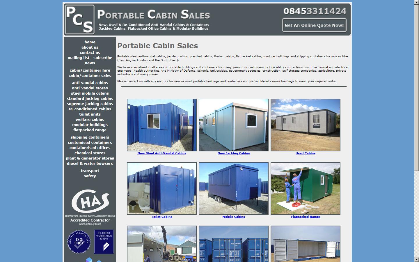 Portable Cabin Sales Website