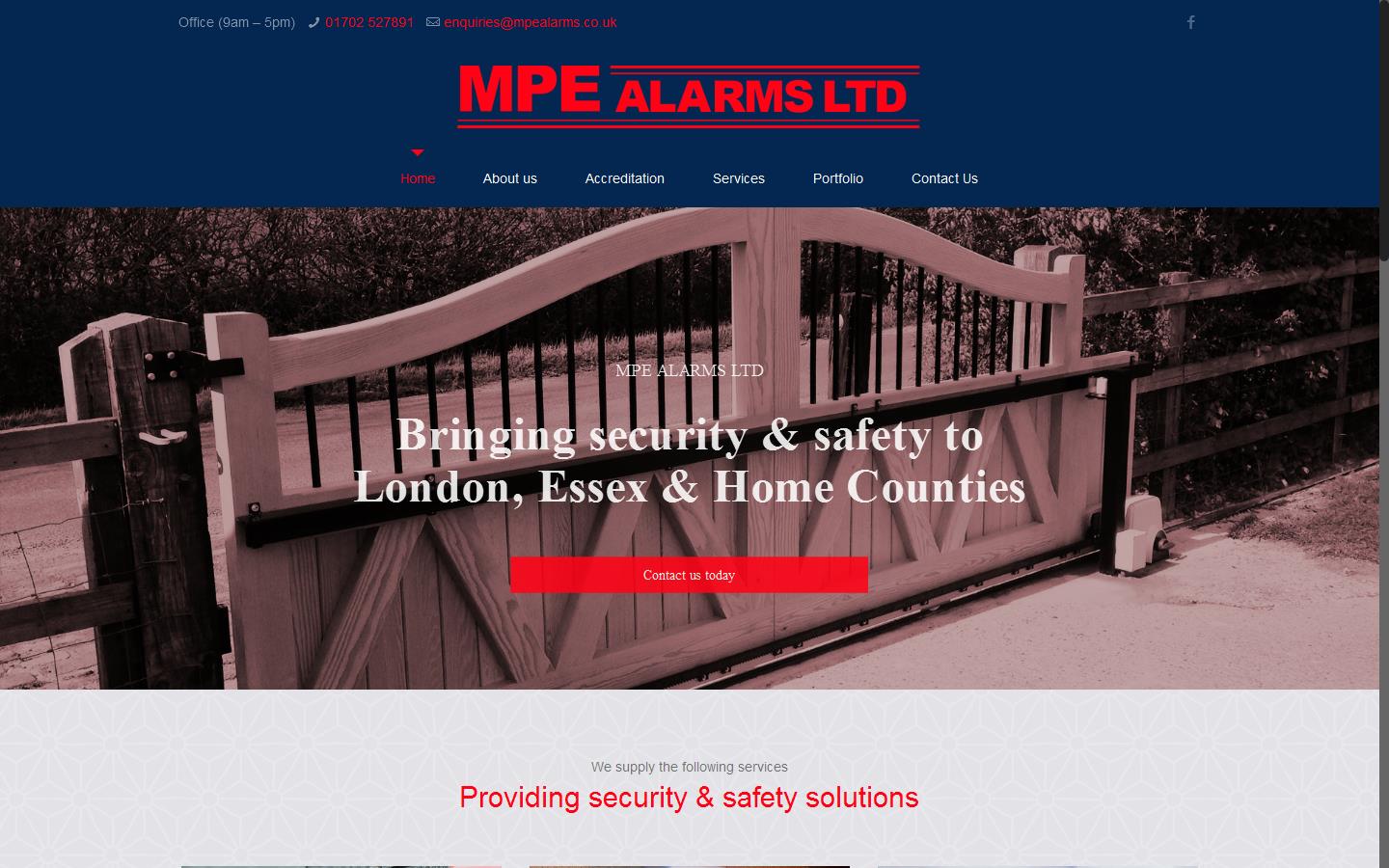 M P E Alarms Ltd Website