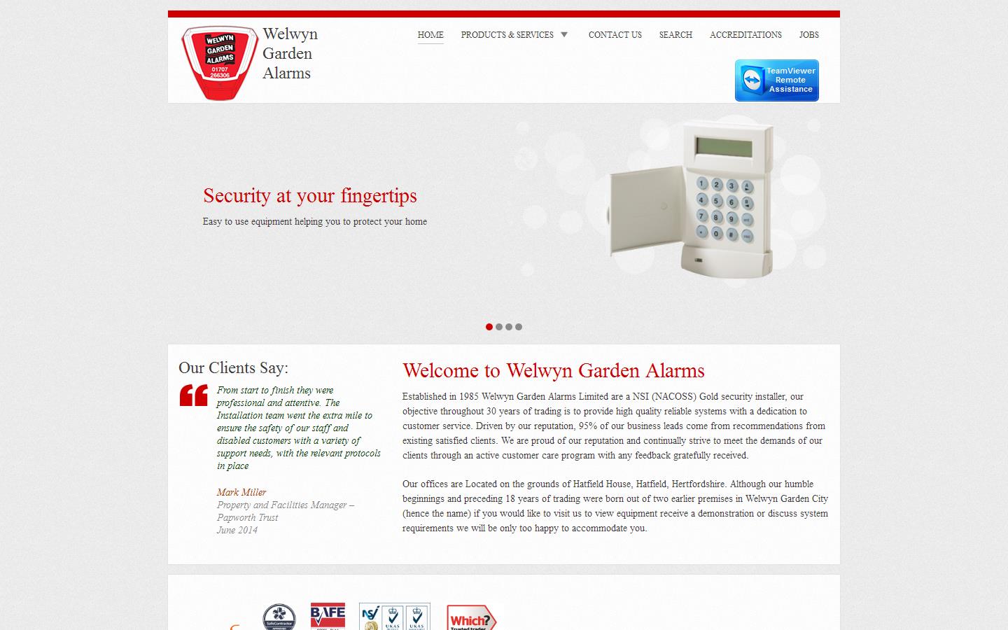 Welwyn Garden Alarms Ltd Website