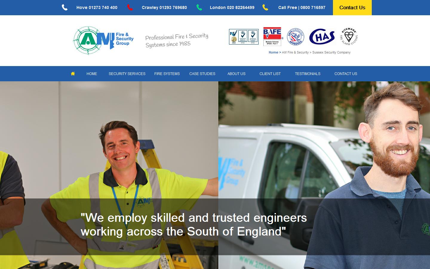 A M Fire & Security Group Website