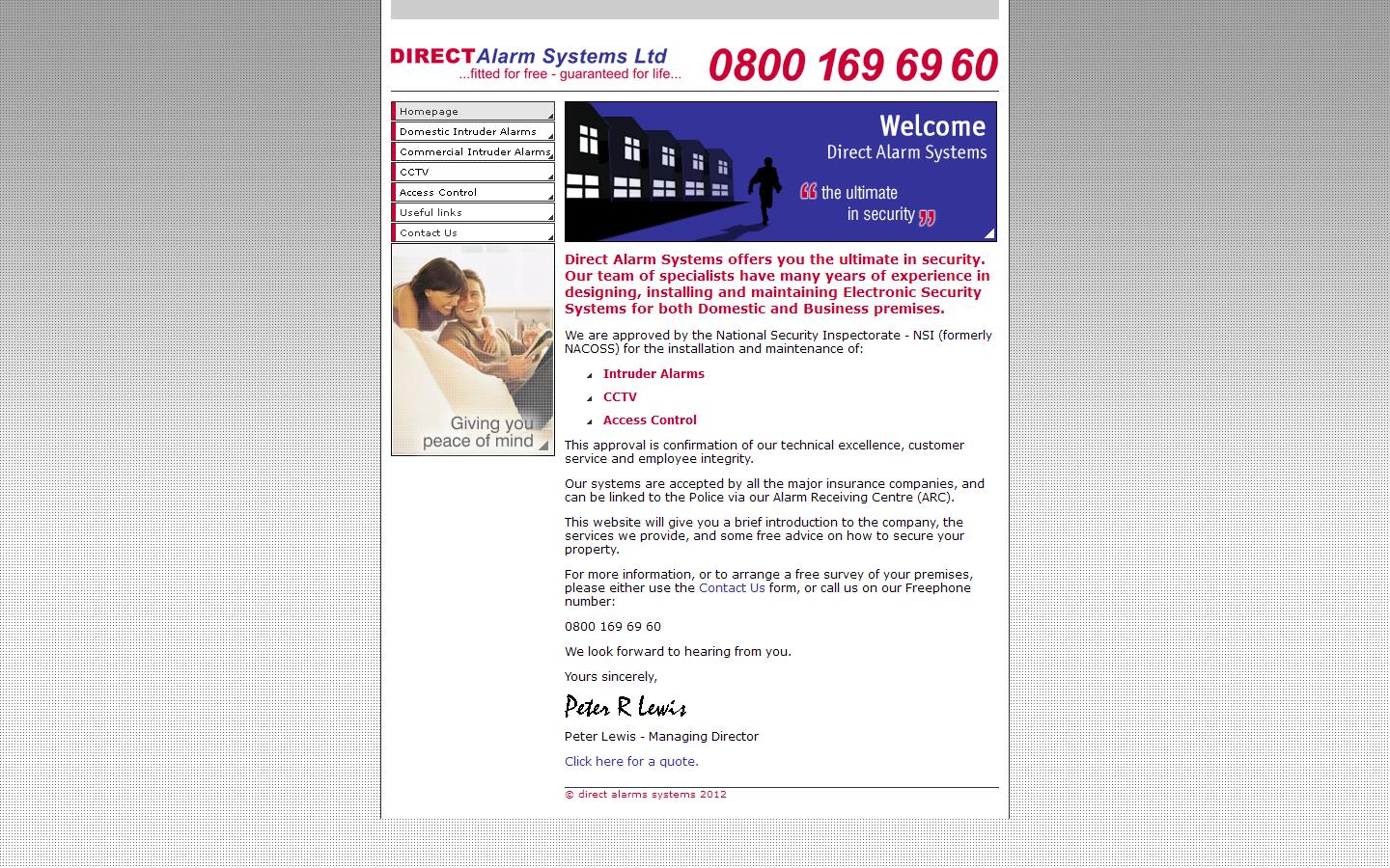 Direct Alarm Systems Ltd Website
