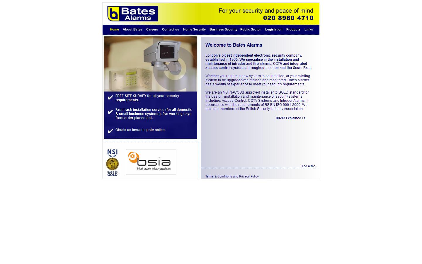 Bates Alarms Website