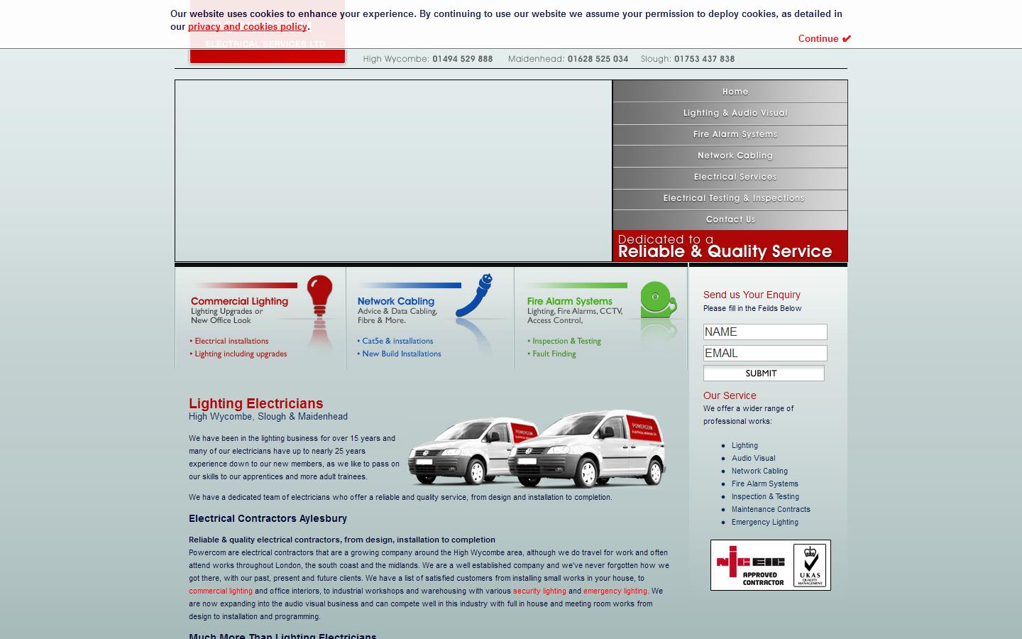 Powercom Electrical Services Website