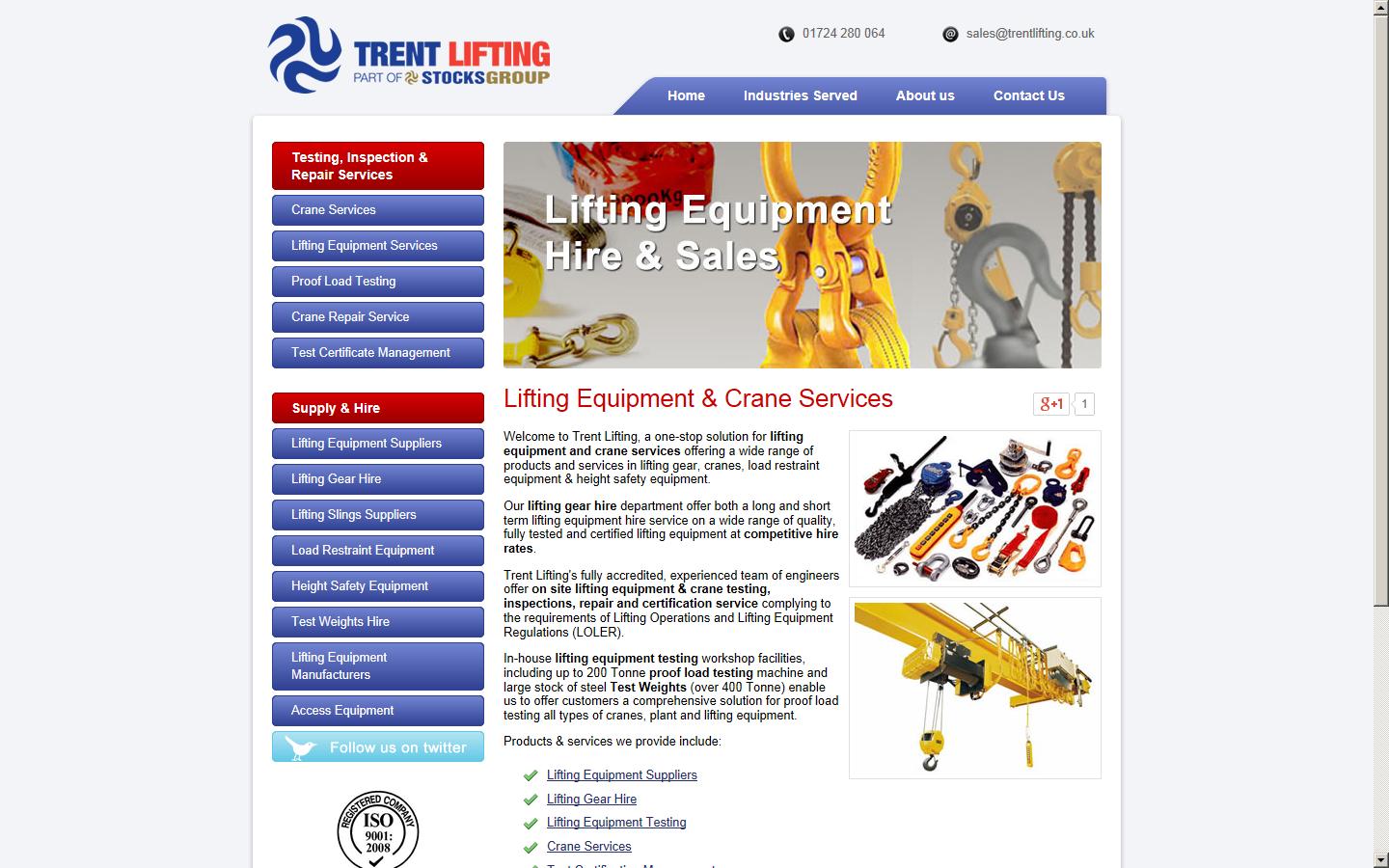 Trent Lifting Ltd Website
