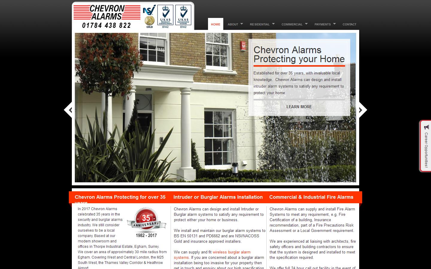 Chevron Alarms Website