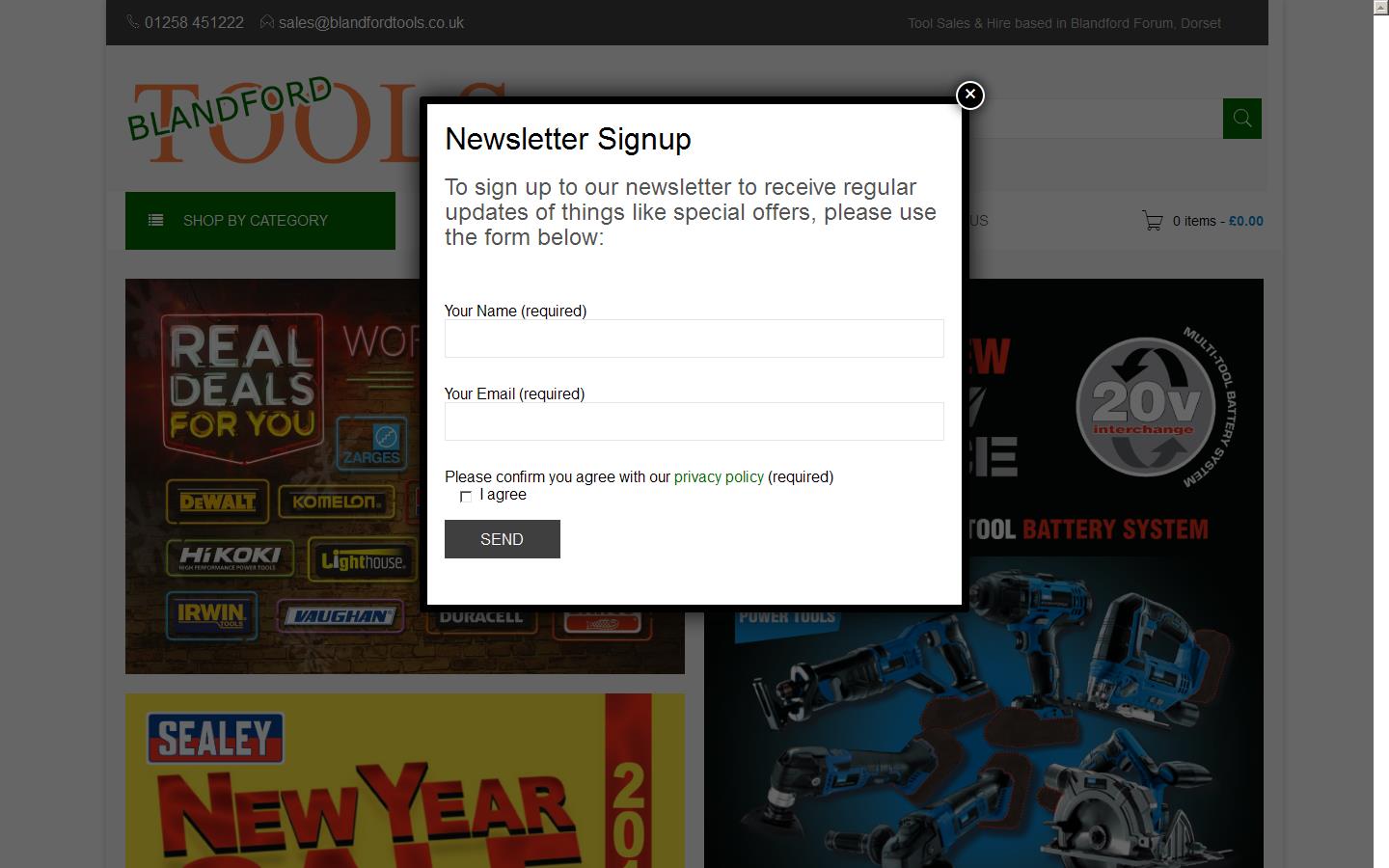 Blandford Tools Ltd Website