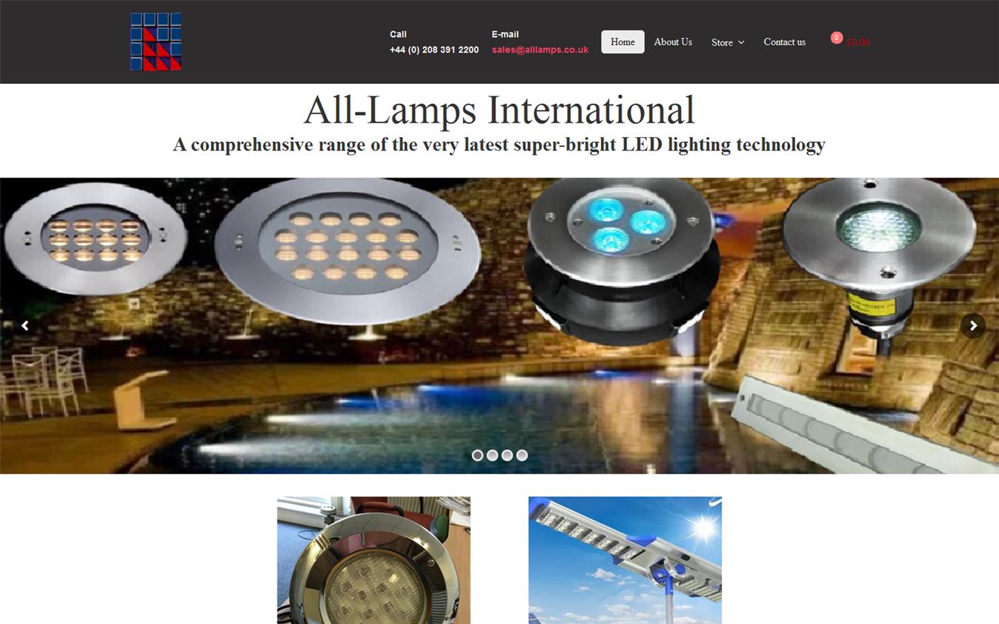 All Lamps International Ltd Website