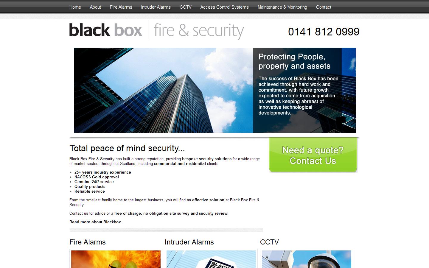 Black Box Fire & Security Website