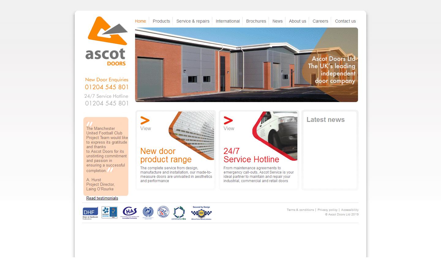 Ascot Industrial Doors Ltd Website