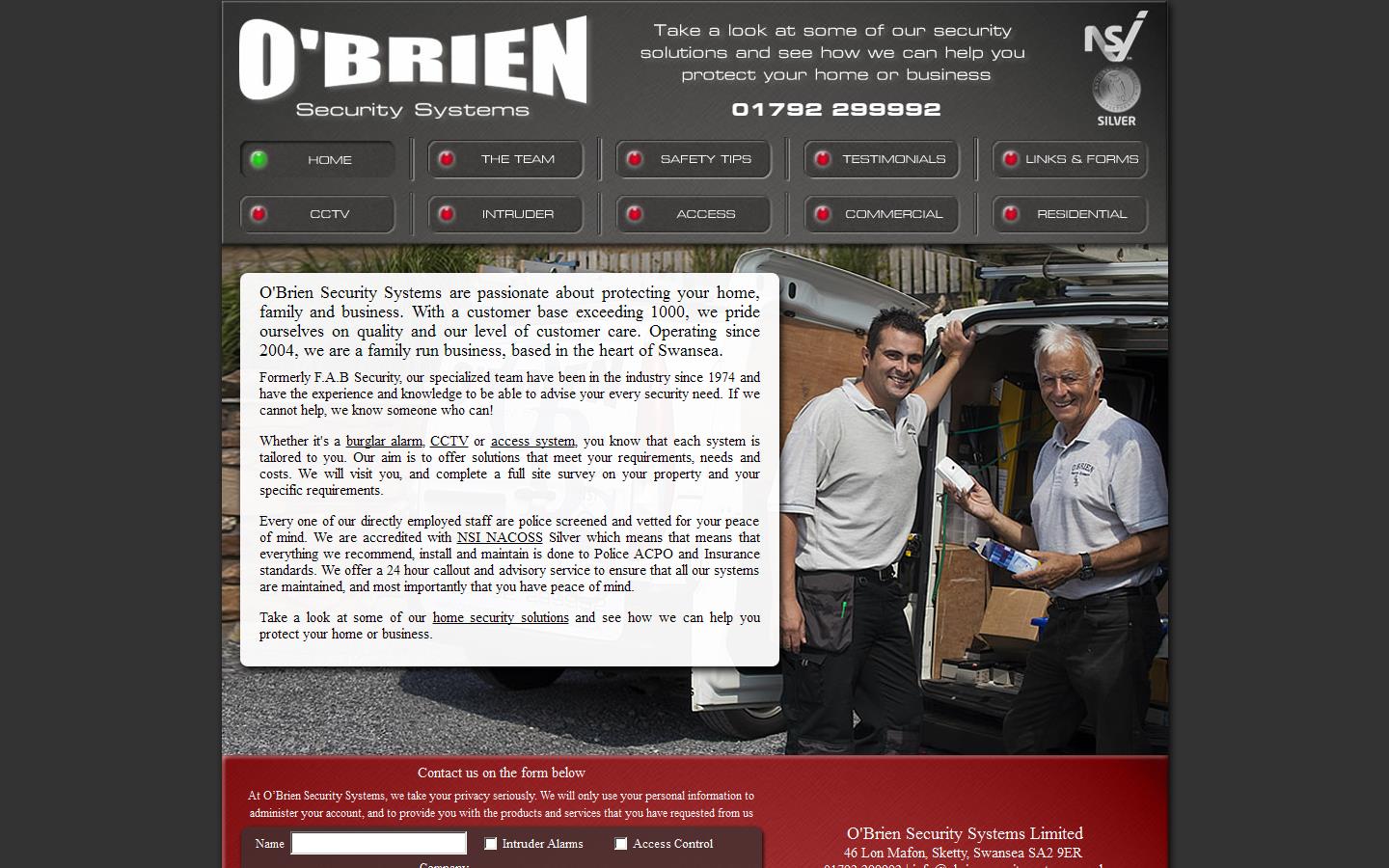 O''Brien Security Systems Website