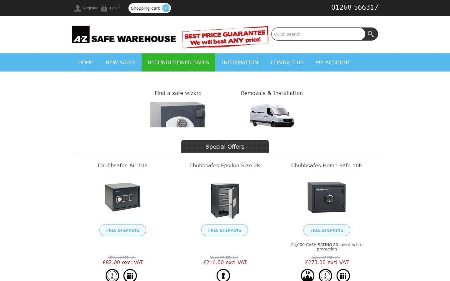 A to Z Safe Warehouse Website