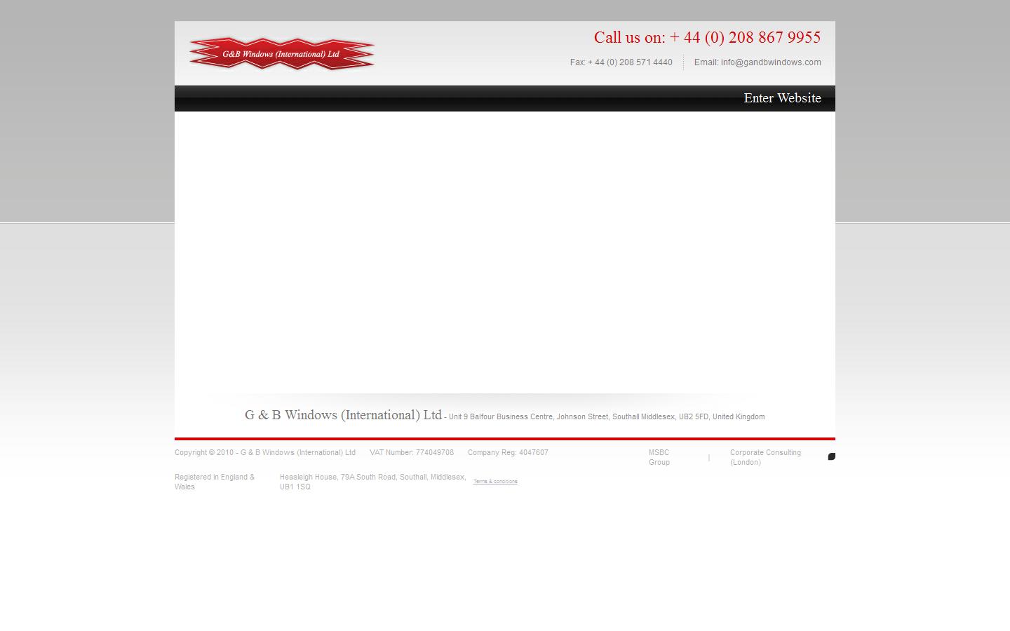 G & B Windows International Ltd Website