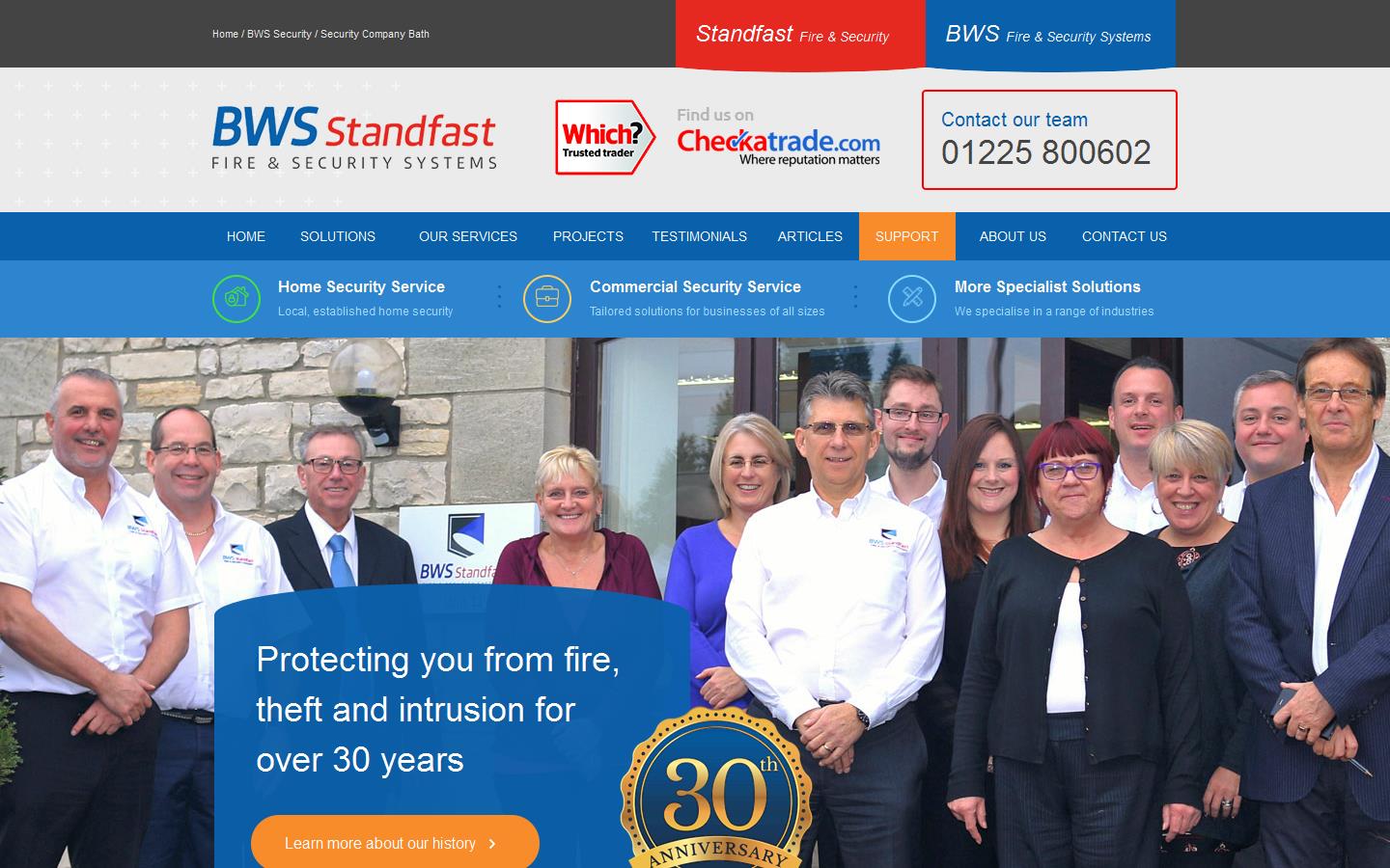 B W S Security Systems Website