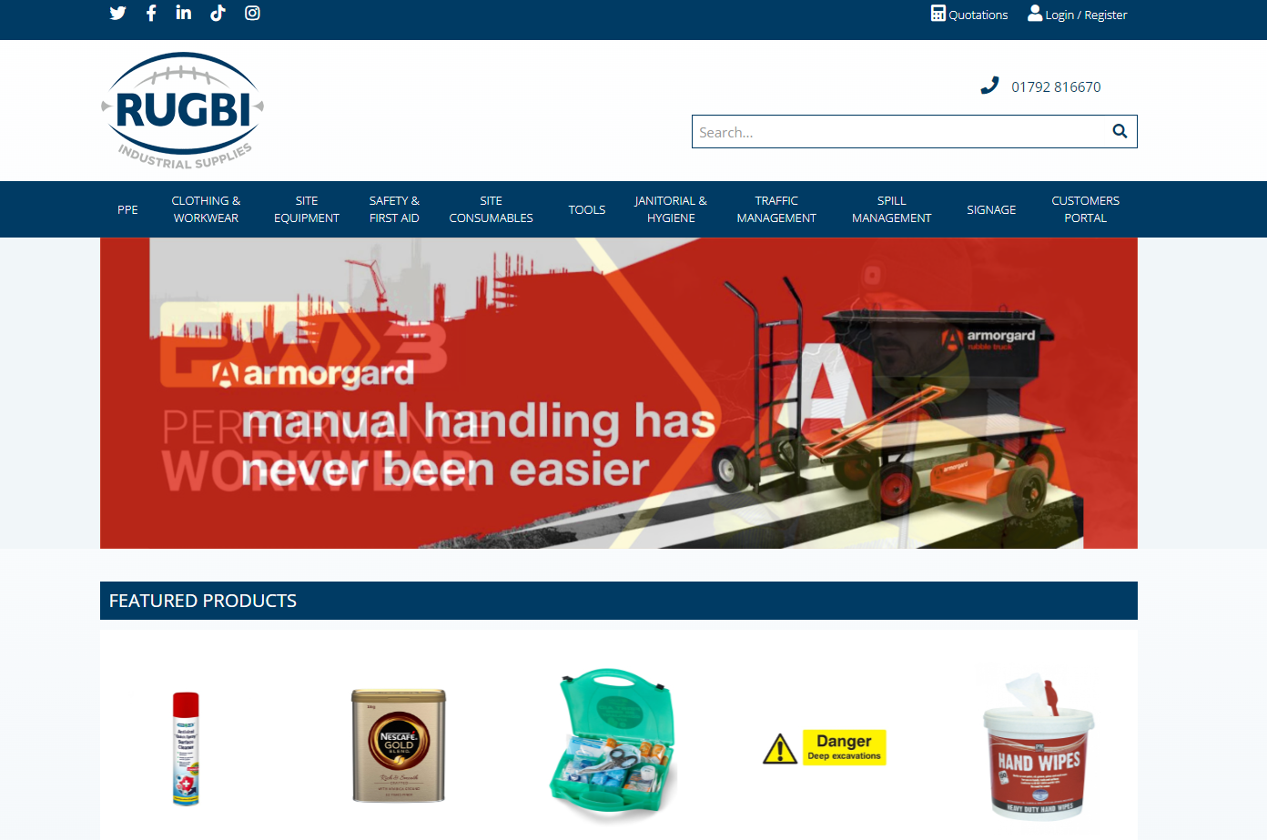 Rugbi Industrial Supplies Website