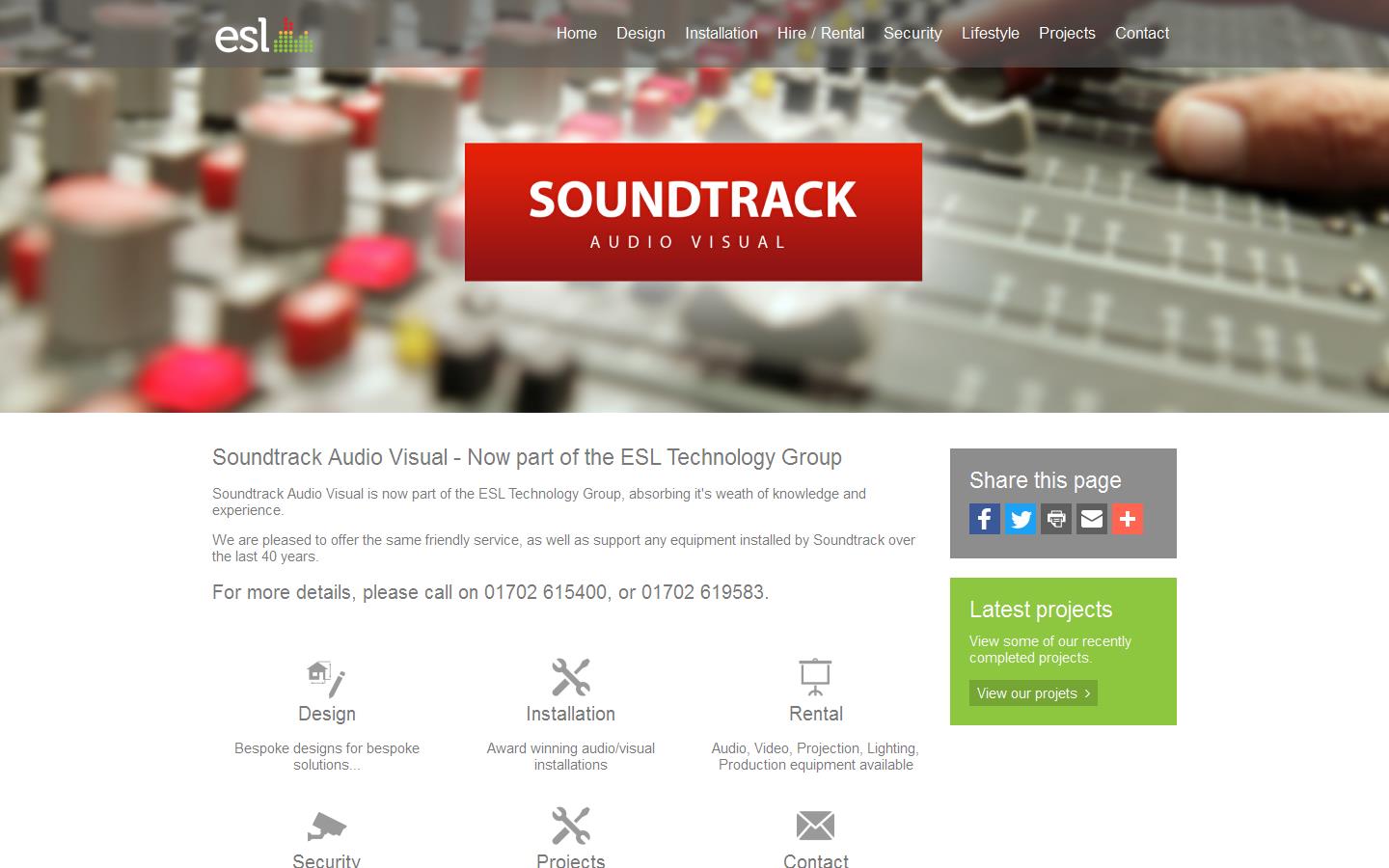 Soundtrack Audio Visual Ltd Website