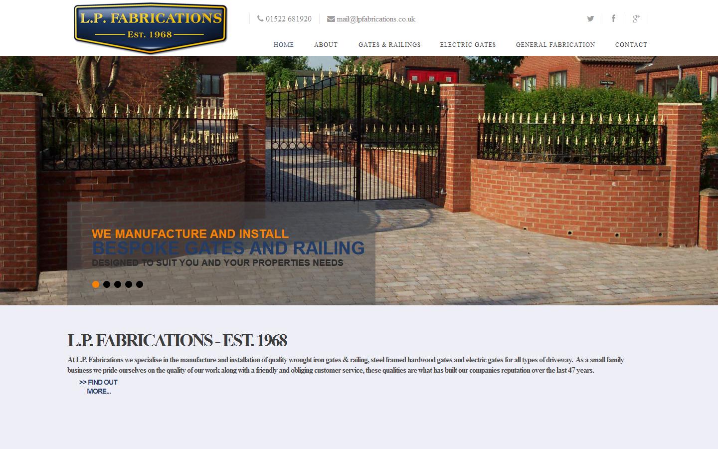 L P Fabrications Ltd Website