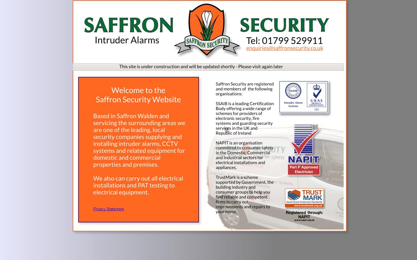 Saffron Security Ltd Website
