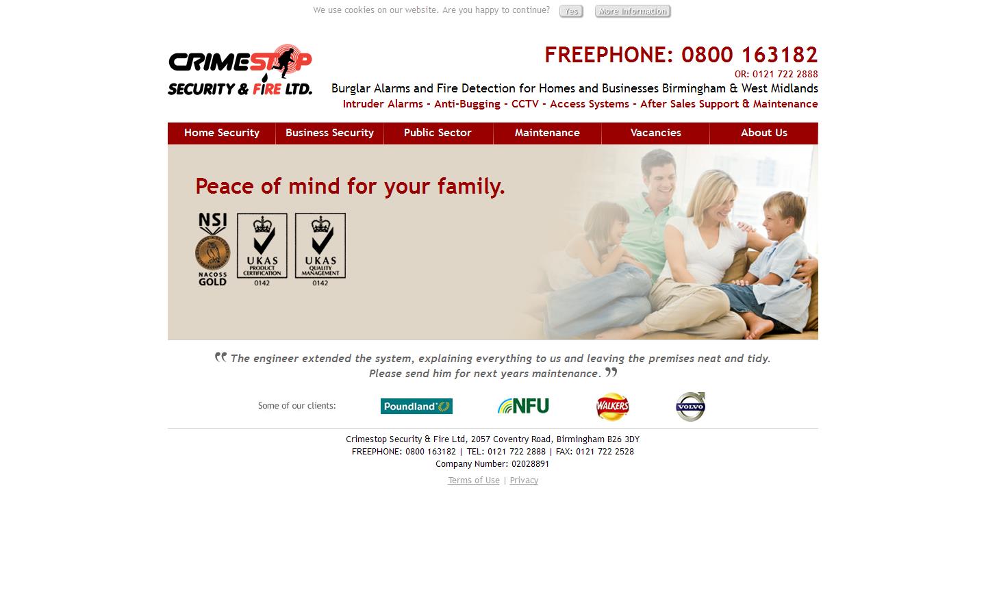 Crimestop Security & Fire Ltd Website
