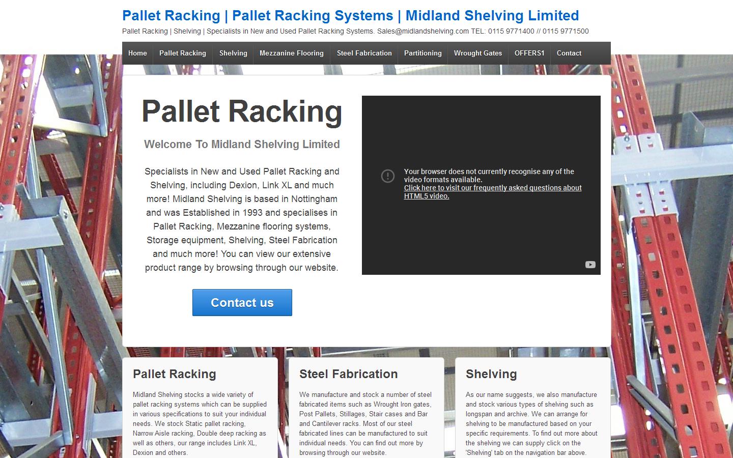 Midland Shelving Ltd Website