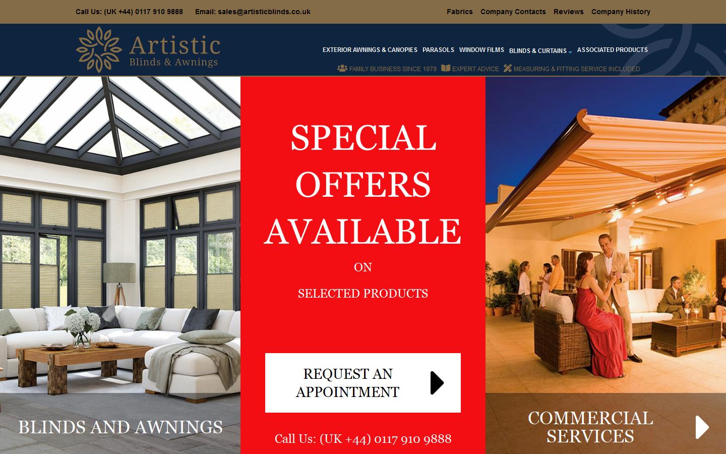 Artistic Blind & Awnings Website