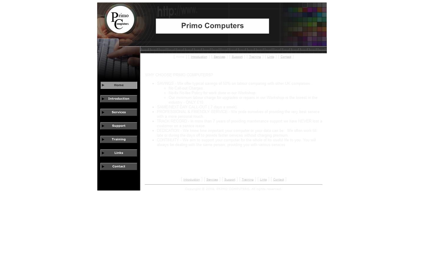 Primo Computers Website