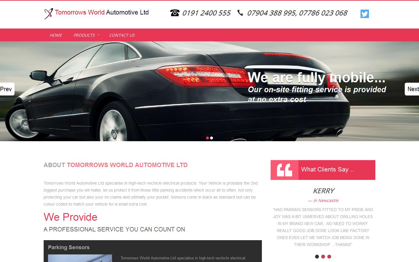 Tomorrows World Automotive Ltd Website